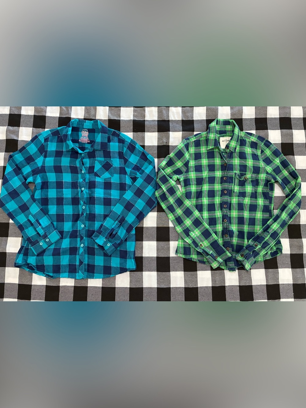 Girls Long Sleeve Plaid Flannel Top Bundle